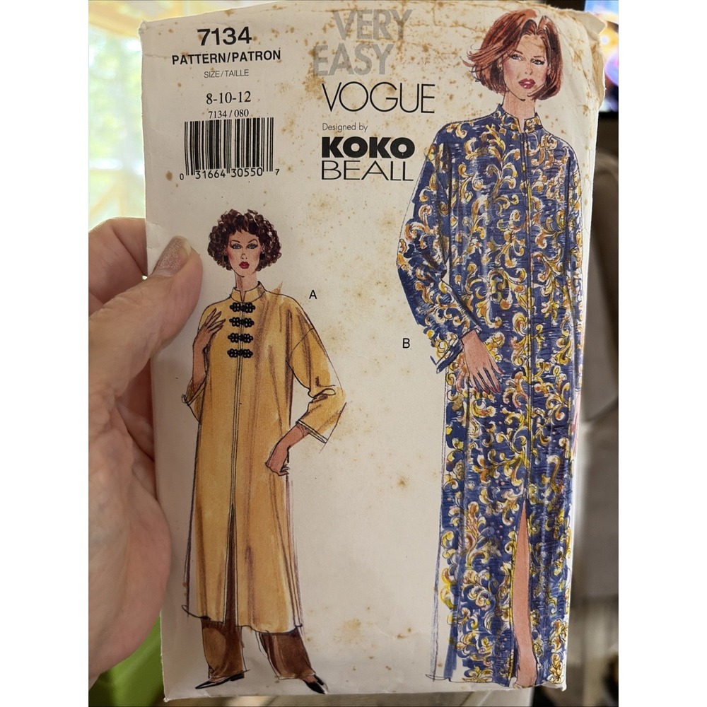 Vintage Vogue 7134 Koko Beall Caftan & Pants Sewing Pattern Cut Size 12